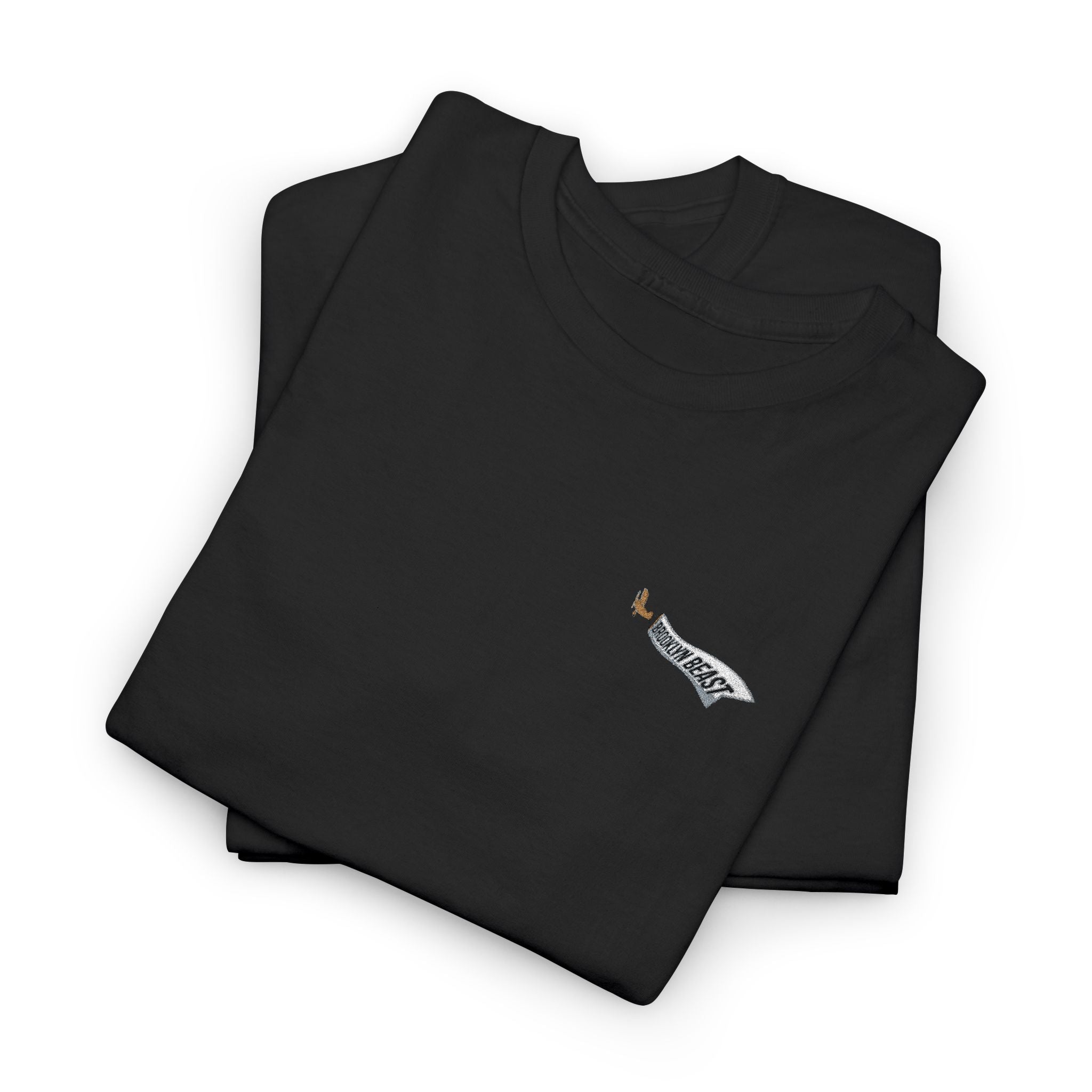 Minimalist Tiny Script Tee — Small Chest Text & Sleeve Logo Cotton T-Shirt