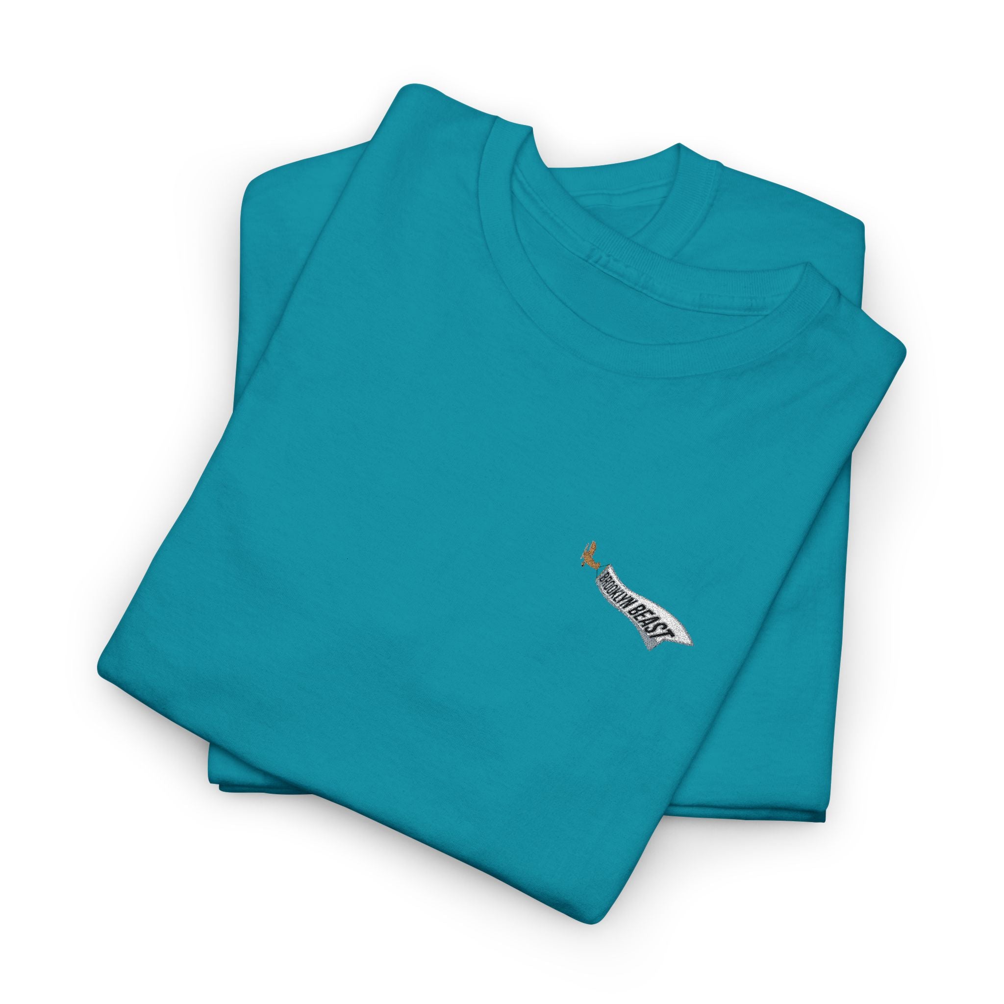 Minimalist Tiny Script Tee — Small Chest Text & Sleeve Logo Cotton T-Shirt