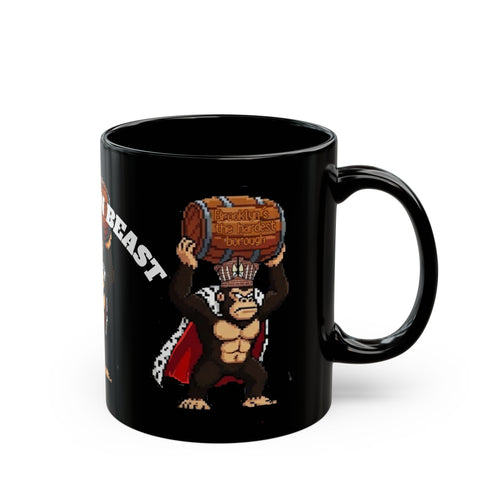 Brooklyn Beast Coffee Mug — King Gorilla Holding Barrel Design (11oz)