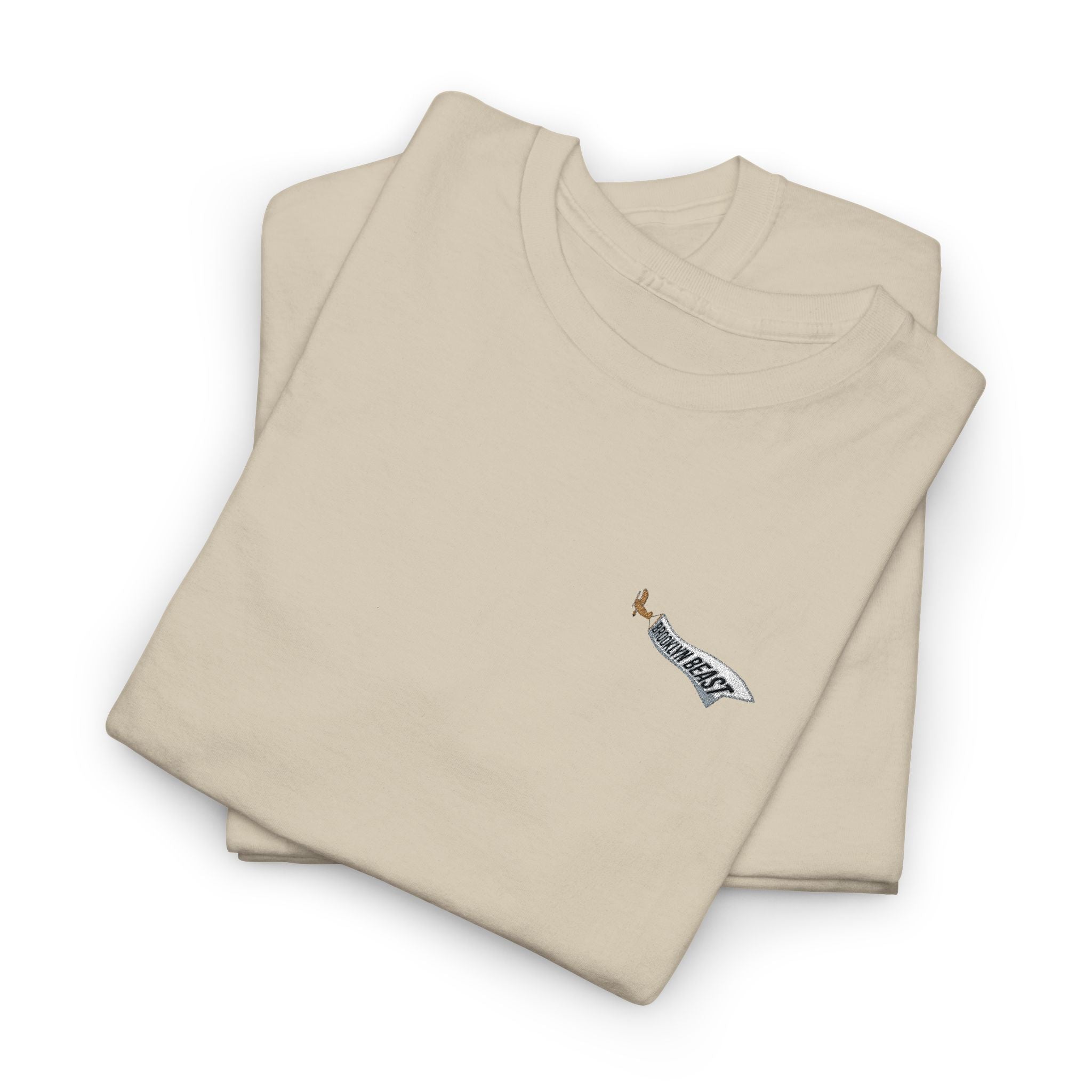 Minimalist Tiny Script Tee — Small Chest Text & Sleeve Logo Cotton T-Shirt