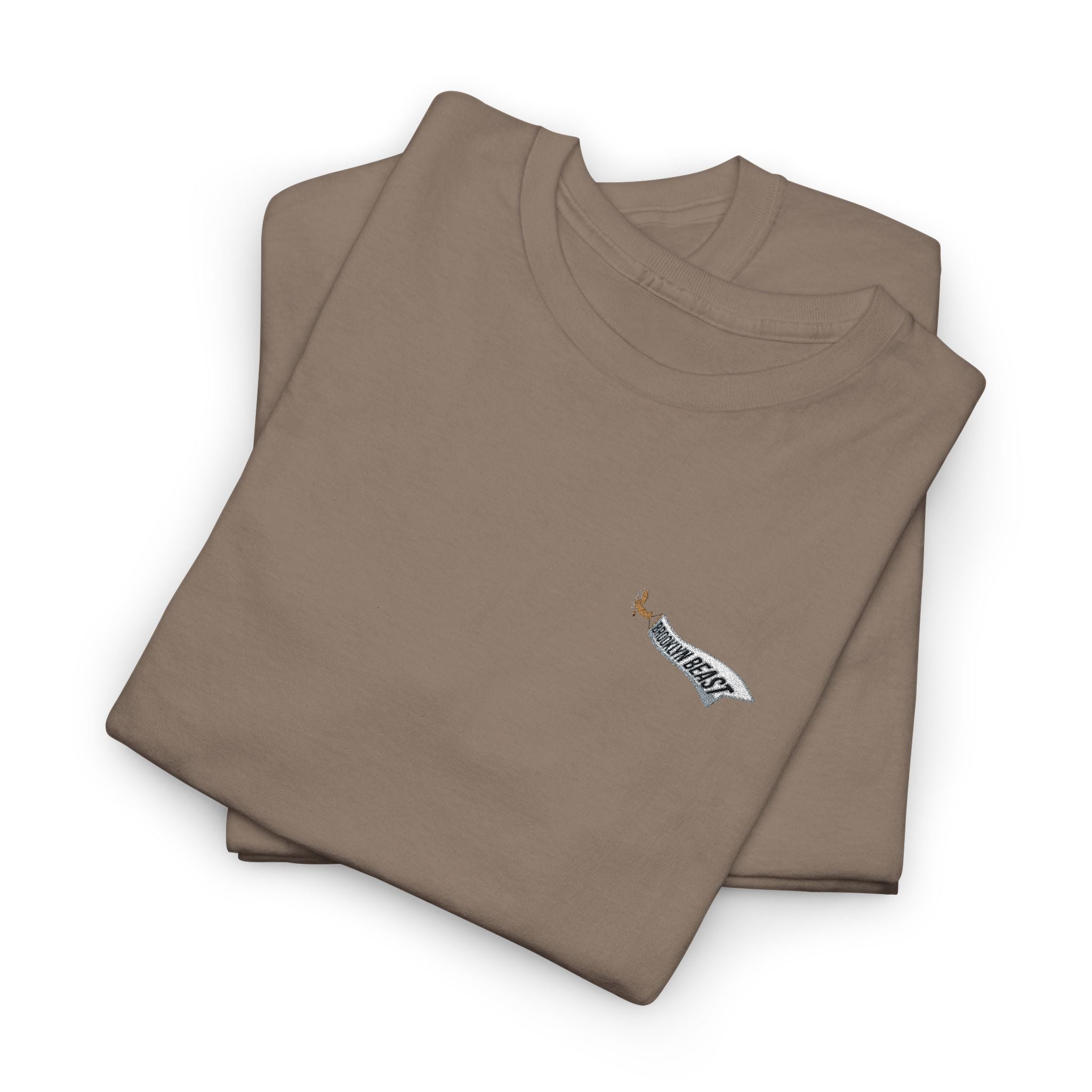 Minimalist Tiny Script Tee — Small Chest Text & Sleeve Logo Cotton T-Shirt