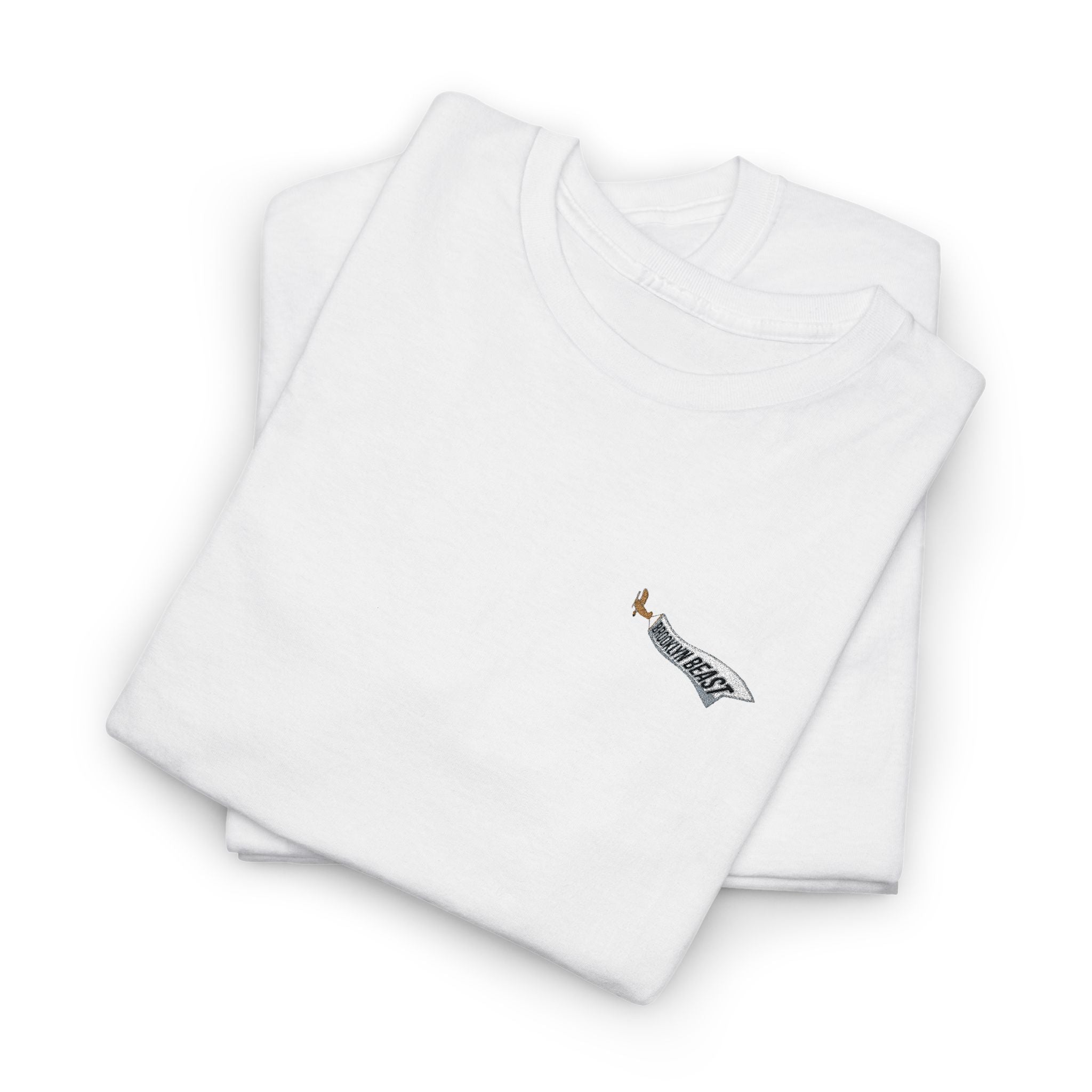 Minimalist Tiny Script Tee — Small Chest Text & Sleeve Logo Cotton T-Shirt